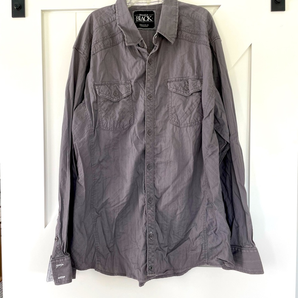 Buckle Black button up shirt